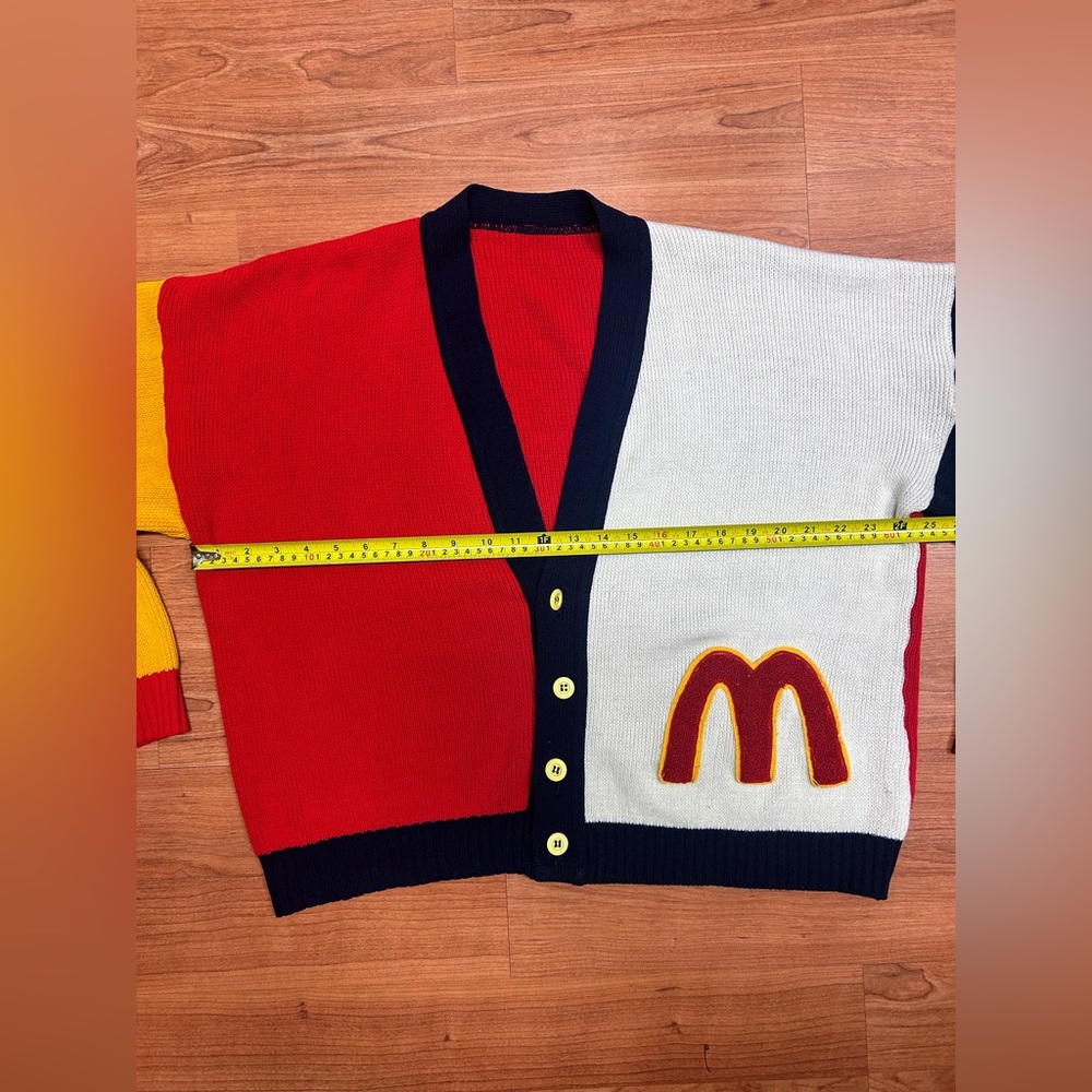 80s McDonald’s employee cardigan Color Block sweater - Picture 8 of 8